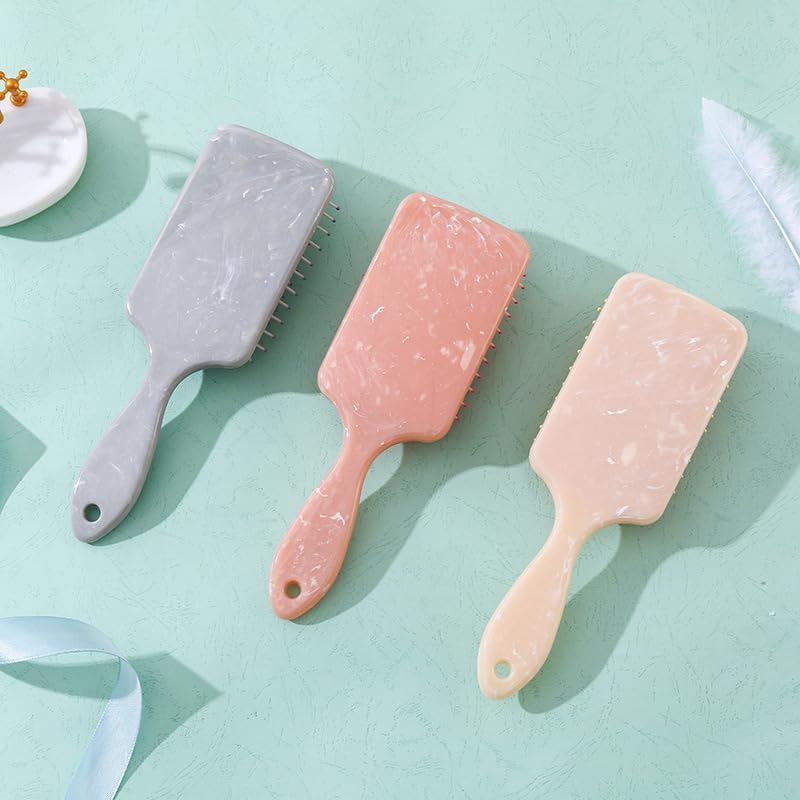1Pcs Pink Air Cushion Comb Anti-tangle Anti-static Square Marble Detangling Hair Brush Wet Dry Head Massage Hair Comb Salon Styling Tools