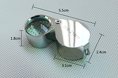 Loupes 10x Glass Jeweler Loupe Loop Eye Magnifier Magnifying Magnifier Metal Body Silver (10x21mm)