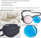 Cooling Eye Patches for Puffy Eyes, Pure Silk Ice Eye Patch, Single Eye Mask, Medical One Eye Cover Cold Hot Therapy Strabismus Lazy Eyes After Surgery Adult Kid Pirate Eyepatch (Pink)