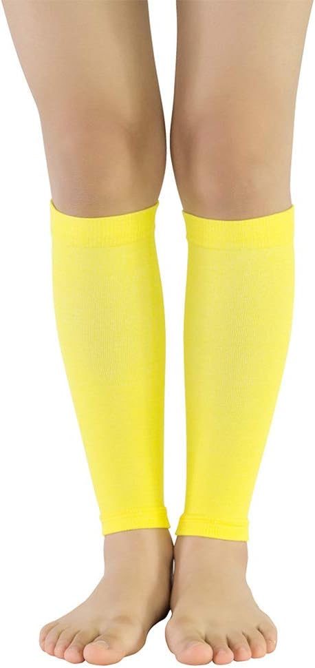 1 Pair Sports Calf Support Calf Compression Sleeves for Men & Women Yellow Size M