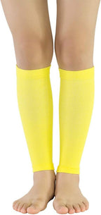 1 Pair Sports Calf Support Calf Compression Sleeves for Men & Women Yellow Size M