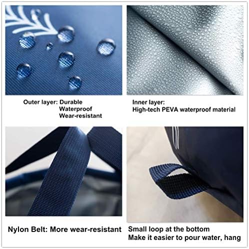 24L Large Foldable Feet Soaking Bath Tub Collapsible Bucket, Portable Travel Foot Soak Spa Basin for Camping Washing, Dark Blue