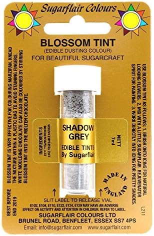 Sugarcraft Sugarflair Colour Blossom Tint Powder Dust Shadow Grey 7ml
