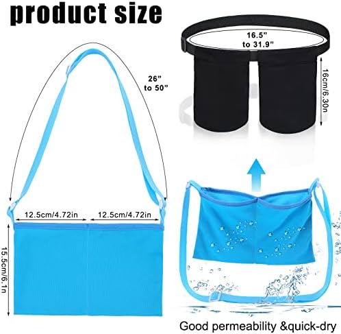 Tondiamo Adjustable Mastectomy Drain Holder Drain Pouch with Shower Bag Drainage Pouch Breast Shirts Two Pockets Mastectomy Tummy Tuck Recovery Supplies(Two Pockets,Black, Blue, Two Pockets)