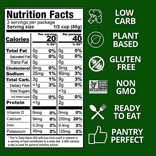 Kitchen & Love Organic Riced Cauliflower 8 oz (6 Pack) | Low Carb, Low Calorie, Healthy Rice Alternative, Vegan, Gluten Free, Ready to Eat & Microwaveable, Dairy Free, Shelf Stable