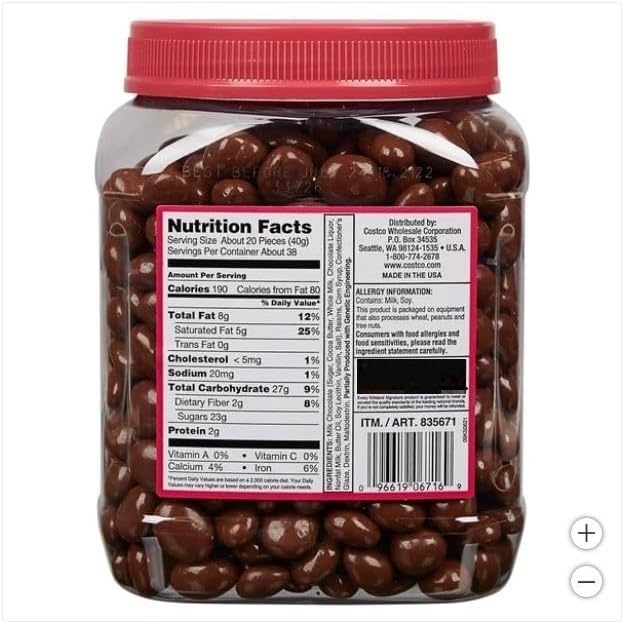 K. Signa ture Milk Chocolate Covered Raisins, 3 lb.