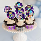 Cheereveal 36 Pieces Rainbow Cheetah Cupcake Toppers for Boys Girls - Leopard Print Cupcake Picks, Jungle Safari Animal Birthday Party Baby Shower Decorations