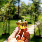LONGWIN Mini Crystal Pumpkin Collectible Figurines Glass Paperweight Tabletop Decorative Ornaments for Fall Harvest Thanksgiving Halloween Home Decor Gold