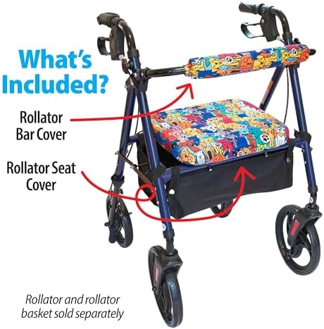 Top Glides Universal Rollator Walker Seat and Backrest Covers (Dogs)