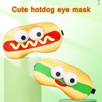 PERFECTSIGHT Sleep Eye Masks, Cute Plush Sleep Eye Cover Lightweight Adjustable Eyeshade Faux Fur Mask Cover for Women Men Sleep Travel Nap (Hotdog)
