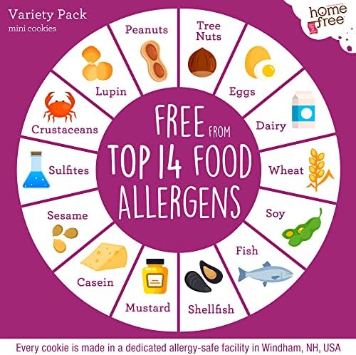 Homefree Mini Cookies Variety Pack, Gluten Free, Nut Free, Vegan, Cookie Snack Packs, School Safe and Allergy Friendly Snack (Pack of 10)