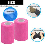 12 Pack Self Adhesive Bandage Wrap,3" X 5 Yards Black Elastic Cohesive Bandage for Sports,Wrist,Ankle,Vet Wrap,Grip Tape