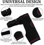 Adjustable Shoulder Brace for Women & Men,Shoulder Pain Relief & Sports Protection，Rotator Cuff Compression Sleeve With replacement straps -One Size Fits Most (Black)