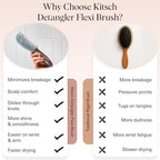 Kitsch Hair Brush Detangler – Flexi Flow Hair Brush for Women, Men & Kids | Detangling Brushes for Curly Hair with Bendable Frame, Bounce Curl Defining Brush for Wet or Dry Strands - Haze Blue