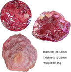 mookaitedecor Angel Aura Quartz Geode Stone Titanium Coated Natural Rock Crystal Cluster Specimen for Reiki Healing Meditation Home Decor 10-35g, Red