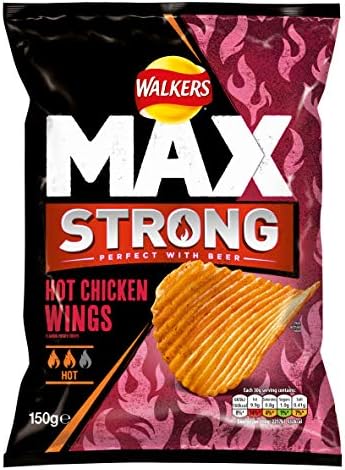 Walkers Max Strong Hot Chicken Wings Crisps 150g