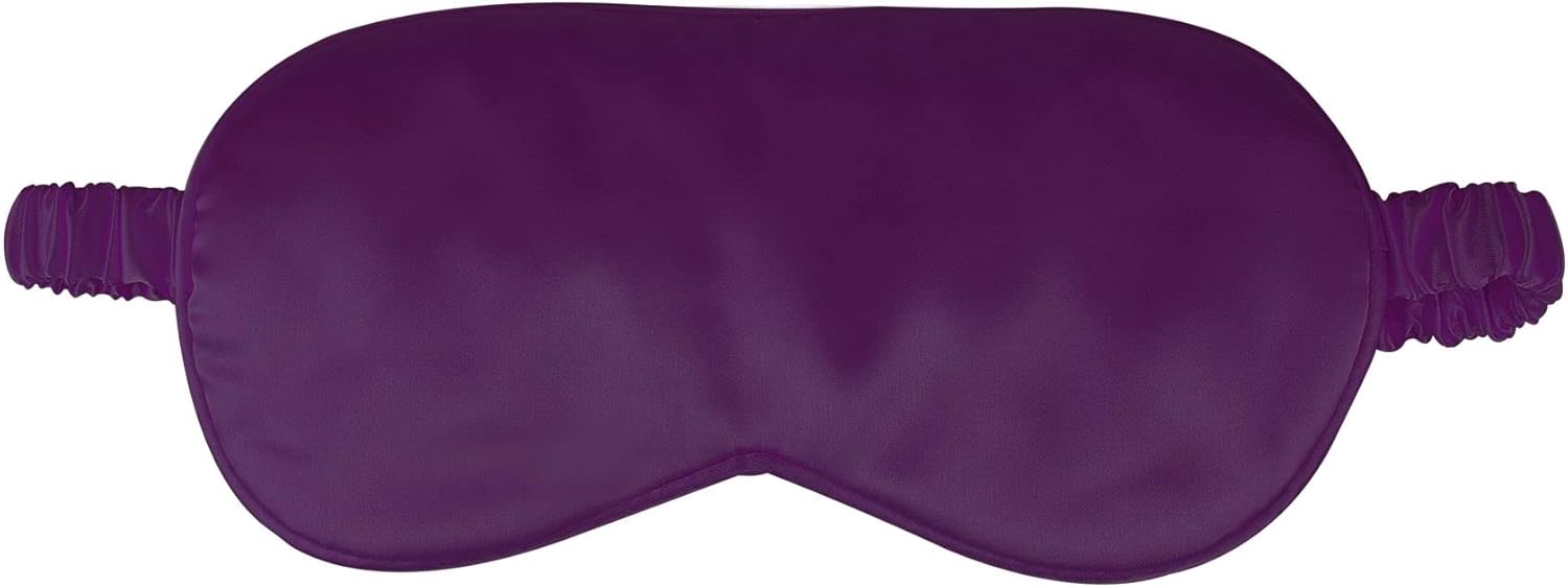 1 Pack Sleep Mask, Silk Eye Mask with Elastic Strap, Blindfold, Soft Silk Sleeping Mask for Girls, Women, Men (Purple)