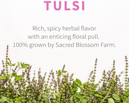 Tulsi Herbal Tea (Holy Basil) | Sacred Blossom Farm | 1.7 oz. Loose Leaf | Ease Stress Renew Enaergy* | Minimally Processed Wisconsin-Grown Medicinal Herbs | Caffeine Free | Handmade in USA