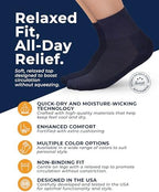 Pembrook Ankle Diabetic Socks for Women & Men | 6 Pairs | Wide Non Binding Socks Quarter Length | Edema Neuropathy Socks