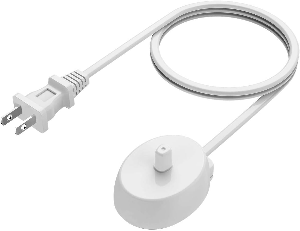 LAP POW Replacement Charger Compatible with Oral B Electric Toothbrush Series 3 4 5 6 Pro 1000/3000/5000, Inductive Charging Base Portable Waterproof Power Cord Environmental ABS, Model XT-3757 White