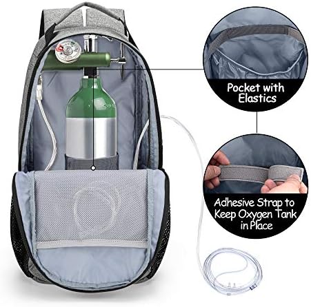 CURMIO Oxygen Tank Backpack, Portable Oxygen Cylinder Bag for Travel, Fits for Tank Size M2, M4/A, ML6, M6/B, M7, M9/C