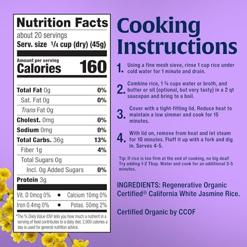 Lundberg Family Farms Organic Jasmine Rice, California White, 32 Ounce