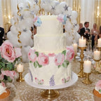 100 Pcs Edible Flowers Cupcake Toppers Cake Decorations Wafer Paper Pink Rose & Cherry Blossom & Butterfly for Wedding Cakes Birthday Parties