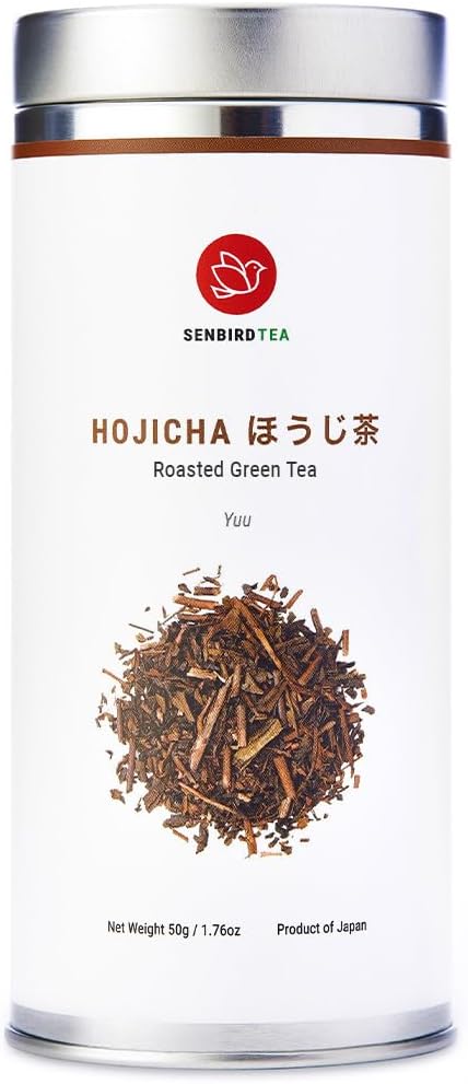 Senbird Premium Hojicha - Japanese Roasted Green Tea - From Shizuoka, Japan - Loose Tea In Airtight Tea Tin (1.76oz/50g)