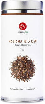 Senbird Premium Hojicha - Japanese Roasted Green Tea - From Shizuoka, Japan - Loose Tea In Airtight Tea Tin (1.76oz/50g)