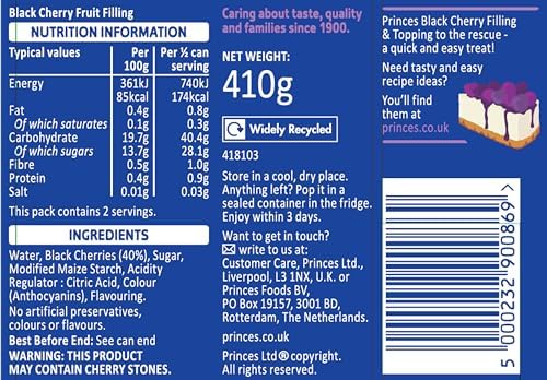 Princes Fruit Filling Black Cherry (410g)