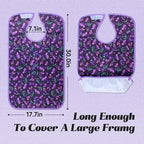 Adult Bibs - 3 Pcs Washable Clothing Protector with Crumb Catcher, Adult Bibs for Elderly Women Eating Washable Flower