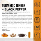 4 in 1 Organic Turmeric Capsules High Strength and Black Pepper with Active Curcumin with Ginger 1500mg - Advanced Tumeric - Each 90 Veg Capsule (3 Capsules per Serving)