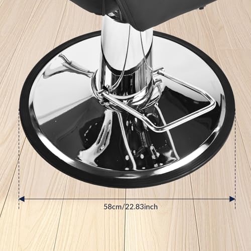 Salon Chair Rubber Base Ring, Floor Protector Ring, Non-Slip, Durable,Barber Chair Replacement Parts for Preventing Hair from Hiding, Salon Equipment, Base Rubber Gasket, 22.8 Inch/ 58cm, Black (1)