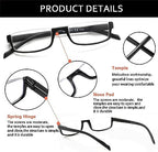 Kerecsen Half Frame Reading Glasses for Men & Women, Lightweight Comfort-Fit Design with Spring Hinges