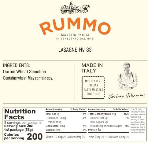 Rummo, Pasta Lasagne Wavy, 16 Ounce