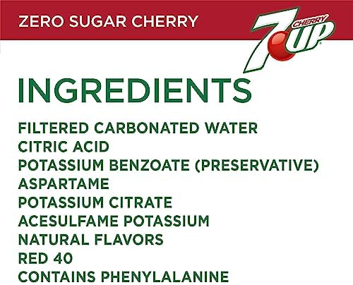 7UP Cherry Zero Sugar Soda, 12 fl. oz. Cans, 12 Pack (Pack of 2)