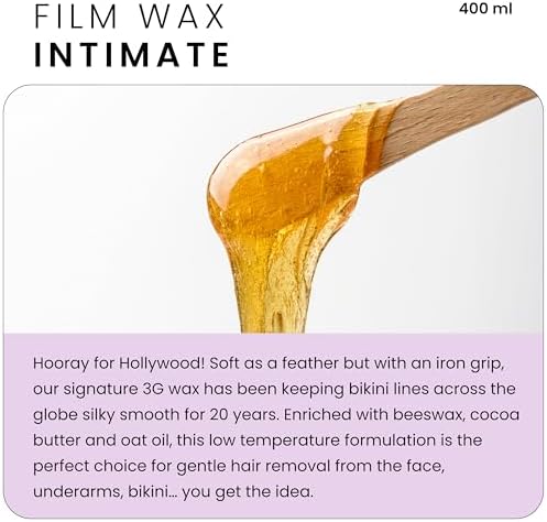 Depileve Hair Removal Wax - Intimate Extra Film Wax for Brazilian and Hollywood Wax - Moisturizing and Soothing for Delicate, Sensitive Skin - 14 oz