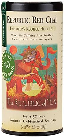 The Republic of Tea Republic Red Chai Red Rooibos Herbal Tea, 50 Tea Bag Tin