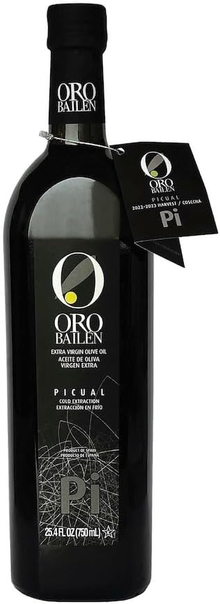 ORO BAILEN Premium Extra Virgin Olive Oil, PICUAL, 750ml Glass Bottle – Cold Extraction, First Harvest 2024–2025, Award-Winning Spanish EVOO