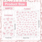 100PCS Pink Bow Napkins Disposable Hand Towels for Bathroom 3 Ply Decorative Bow Paper Napkins Pink Coquette Party Guest Napkins for Birthday Bachelorette Bridal Wedding Party Supplies