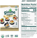 Gimme Seaweed Sushi Nori Premium Organic Roasted Seaweed Sheets, Keto, Vegan, Gluten-Free, Restaurant-style Sushi Nori Sheets 0.81 Ounce (Pack of 1)