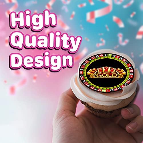 30 x Edible Cupcake Toppers Themed of Casino Collection of Edible Cake Decorations | Uncut Edible on Wafer Sheet