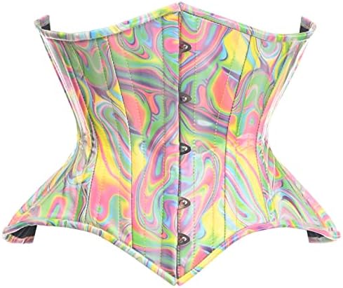 Daisy corsets Women's Daisy Corsets Top Drawer Retro Swirl Steel Boned Curvy Cut Underbust Cincher Corset