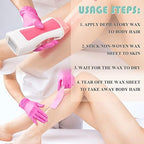 1000 Pieces Pink Non Woven Wax Strips Bulk for All Skin Types Facial and Body Hair Removal Epilating Wax Paper Strip for Women Leg, Chest, Back, Intimate Area And Face