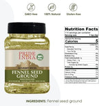 Pride Of India – Fennel Seed Ground – Natural & Gourmet Spice – Perfect Addition to Tea/Drinks/ Roast/Rubs/Bakes/ - Cooling Properties – Easy to Store – 8 oz. Medium Dual Sifter Jar