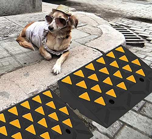 BESEA Rubber Curb Ramp 6" inch High 23.6" Length (Heavy Duty Ramp, 1PCS), for Driveway Curb Ramp Car Motorcycle Loading Dock Truck Pickup Truck Threshold Ramp(6 inch Height, Capacity 60000lbs)-1pack