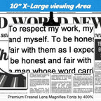 Magnifying Glass with Stand, 10" x 6" Large Page Magnifier, Flexible Gooseneck for Reading Small Print, Low Vision Aid for Seniors