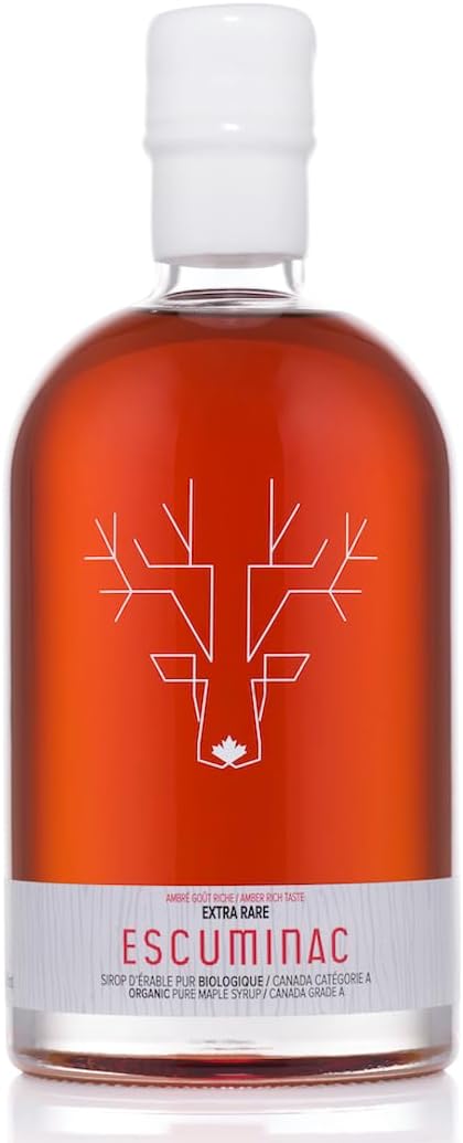 Escuminac Canadian Maple Syrup 500ml | Extra Rare Amber Grade A | Smooth & Rich Taste | Organic Gourmet Gift, Souvenir, Holiday & Birthday Treat, Thanksgiving Essentials