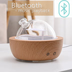 200ml Glass Essential Oil Diffusers for Home, Wood Grain Base Humidifier, Bluetooth Speaker,2025 Upgrade Aromatherapy Diffuser,Aroma Diffuse with Music Player