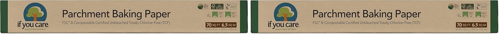 If You Care Parchment Baking Paper, Roll, 70 Sq Ft, Unbleached | Chlorine Free | Greaseproof | Silicone Coated | Pack of 2